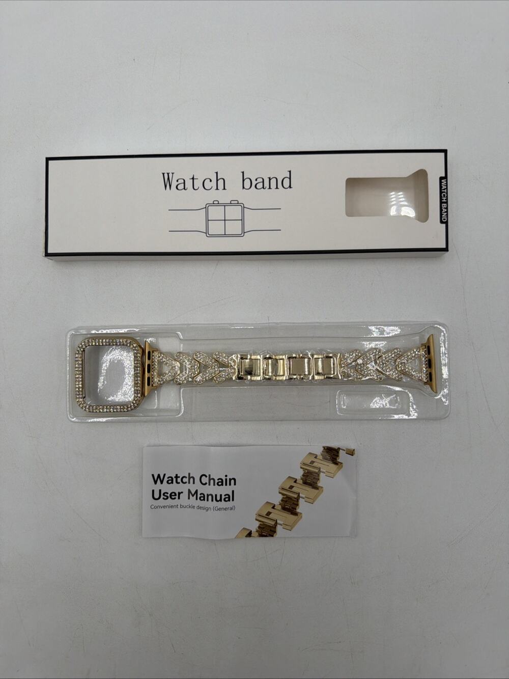 Rhinestones Encrusted Metal Bracelet and Case